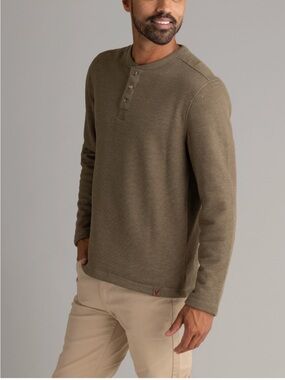 LIV Outdoor Fireside Sherpa Lined Thermal Henley Green L